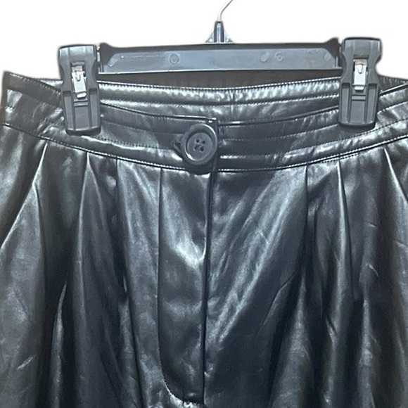 Princess Polly Love Club Black Faux Vegan Leather Straight Pants Size 4 - Picture 6 of 12